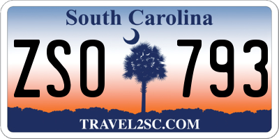 SC license plate ZSO793