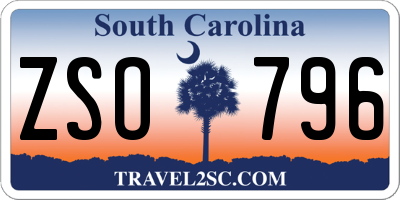 SC license plate ZSO796