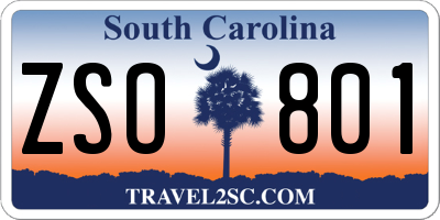 SC license plate ZSO801