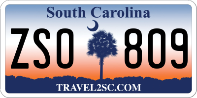 SC license plate ZSO809