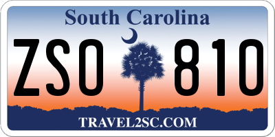 SC license plate ZSO810