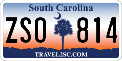 SC license plate ZSO814