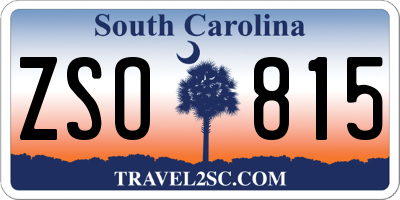 SC license plate ZSO815