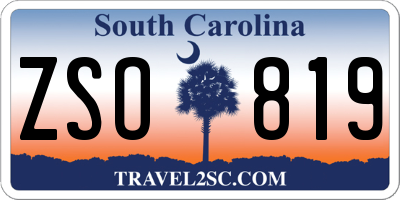 SC license plate ZSO819
