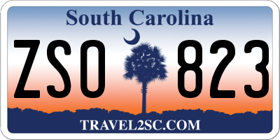 SC license plate ZSO823