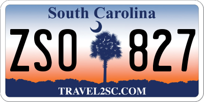SC license plate ZSO827