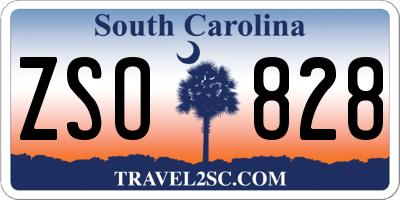 SC license plate ZSO828