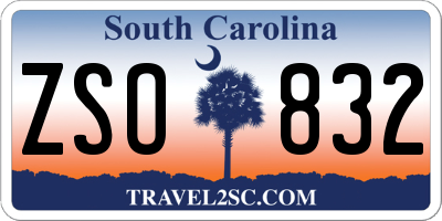 SC license plate ZSO832