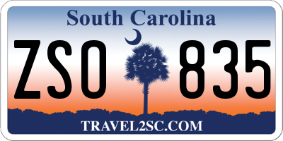 SC license plate ZSO835