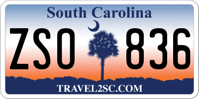 SC license plate ZSO836