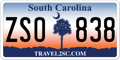 SC license plate ZSO838