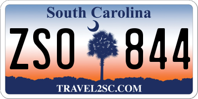 SC license plate ZSO844