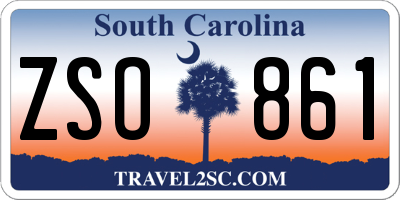 SC license plate ZSO861