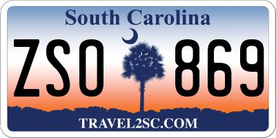 SC license plate ZSO869
