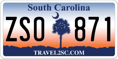 SC license plate ZSO871