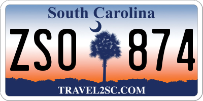 SC license plate ZSO874