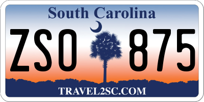 SC license plate ZSO875