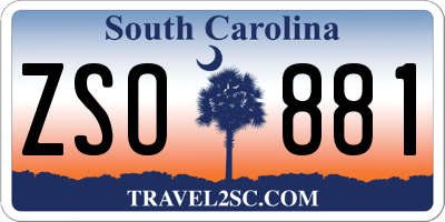 SC license plate ZSO881