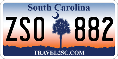 SC license plate ZSO882