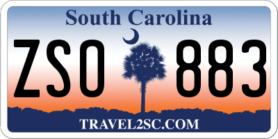 SC license plate ZSO883
