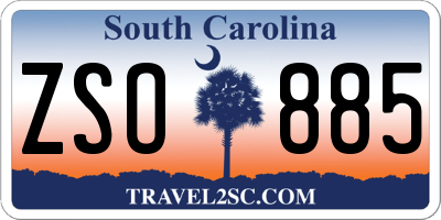 SC license plate ZSO885
