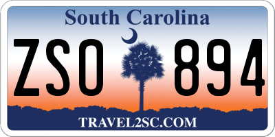 SC license plate ZSO894
