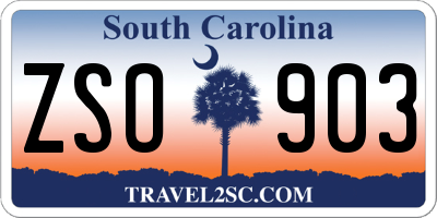 SC license plate ZSO903