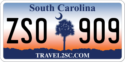 SC license plate ZSO909