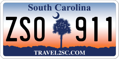 SC license plate ZSO911
