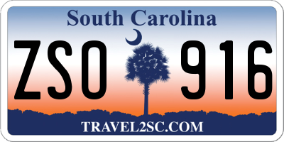 SC license plate ZSO916