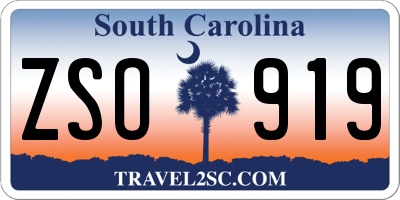 SC license plate ZSO919