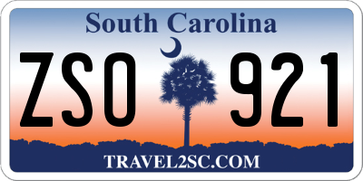 SC license plate ZSO921
