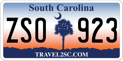 SC license plate ZSO923
