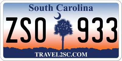 SC license plate ZSO933