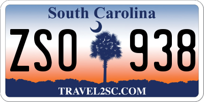 SC license plate ZSO938