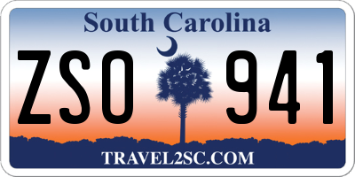SC license plate ZSO941