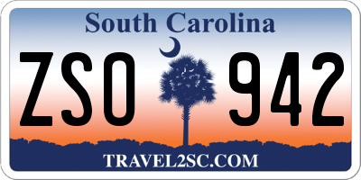 SC license plate ZSO942