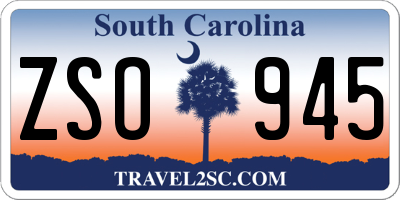 SC license plate ZSO945