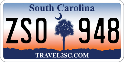 SC license plate ZSO948