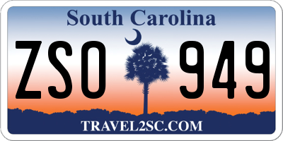 SC license plate ZSO949