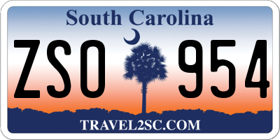 SC license plate ZSO954