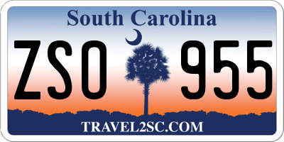 SC license plate ZSO955