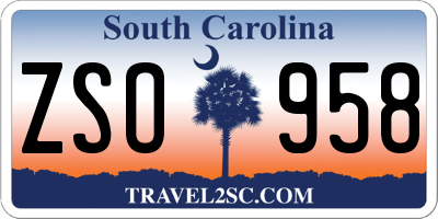 SC license plate ZSO958