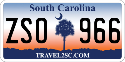 SC license plate ZSO966