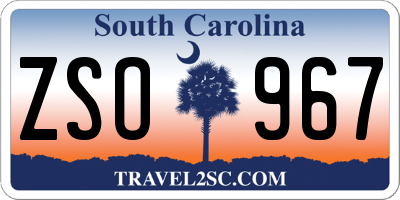 SC license plate ZSO967