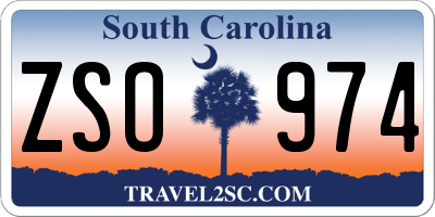 SC license plate ZSO974