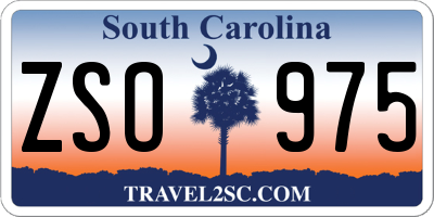 SC license plate ZSO975