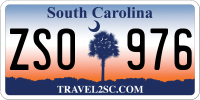 SC license plate ZSO976