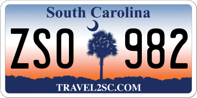 SC license plate ZSO982