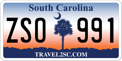 SC license plate ZSO991